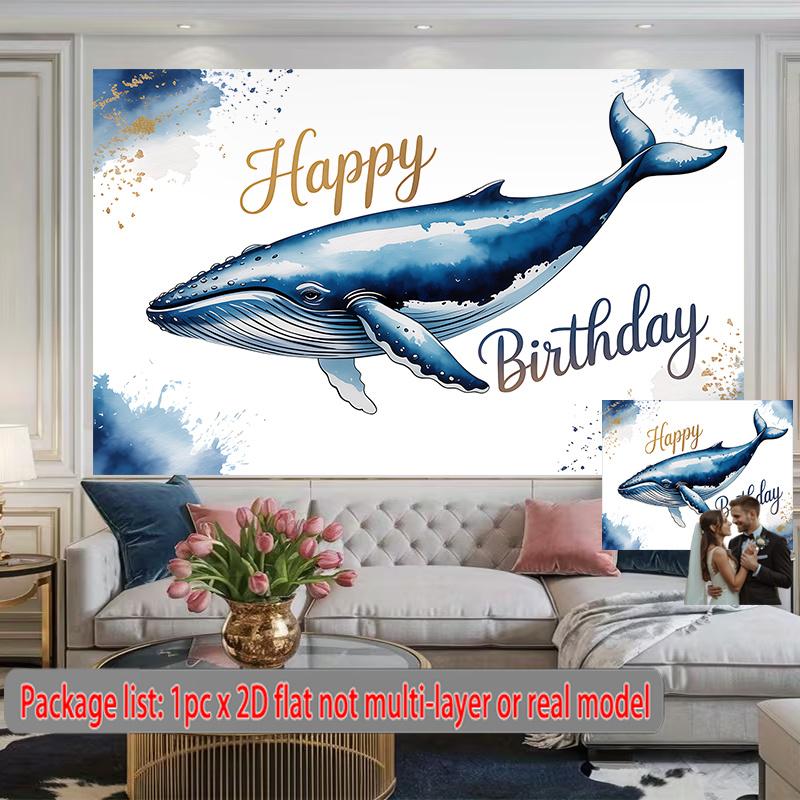 Party Backdrop Flat Whale Card Photo Booth Decor Front Door Decor