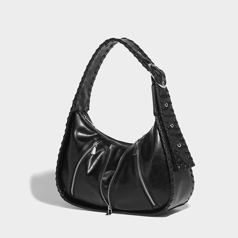 Ielgy Portable Retro One-Shoulder Underarm Bag High-End Fashionable Pleated Cloud Bag Portable