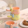 Cute Bowknot Ceramic Bowl with Handle, Aesthetic Salad, Dessert & Breakfast Oatmeal Bowl