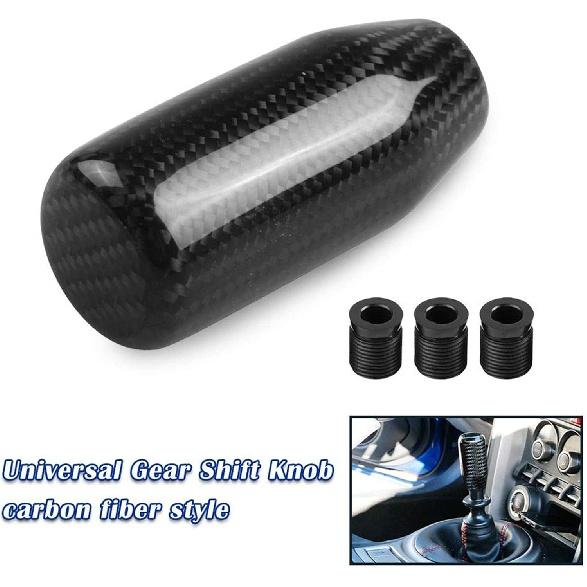 RYANSTAR Universal Gear Shift Style Knob,Car Modified Carbon Fiber Stand Head Manual Transmission Shift Lever Knob Head Wave Stick Shift Knob