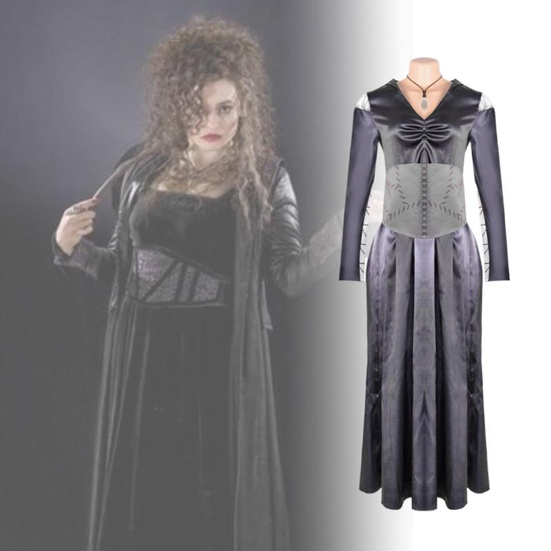 Bellatrix Harry Potter Lestrange Cos Retro Schwarze Königin Cosplay Vintage Outfit