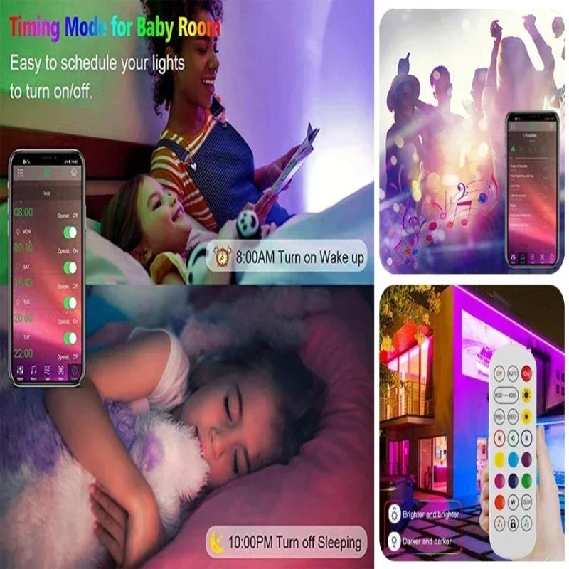 RGB LED Strip Light 5050 Bluetooth APP IR Remote Control USB 0.5M 1M 2M 3M 4M 5M 10M 15M 20M 25M 30M Festival Deco Backlight For Home