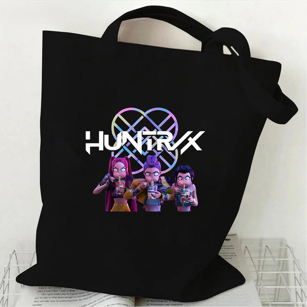 Hunters Surrounding Printed Canvas Shopping Tote Bag With Large Capacity