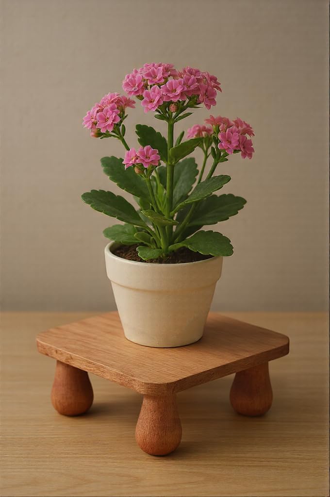 Pinyunxuan Flower Shelf Flower Pot Shelf Wooden Plant Shelf Green Leaf Plants for Indoor and Outdoor Use (Walnut)