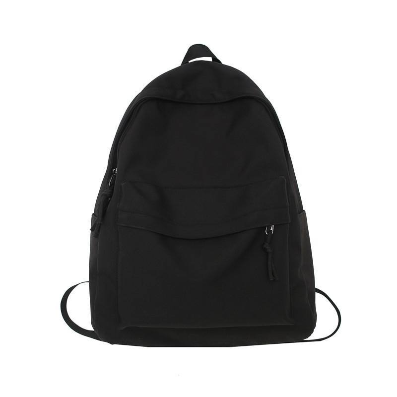 Schwarzer Rucksack für männliche College-Studenten Einfacher Herren-Rucksack Rucksack für Mittel- und Oberstufenschüler Damen-Rucksack