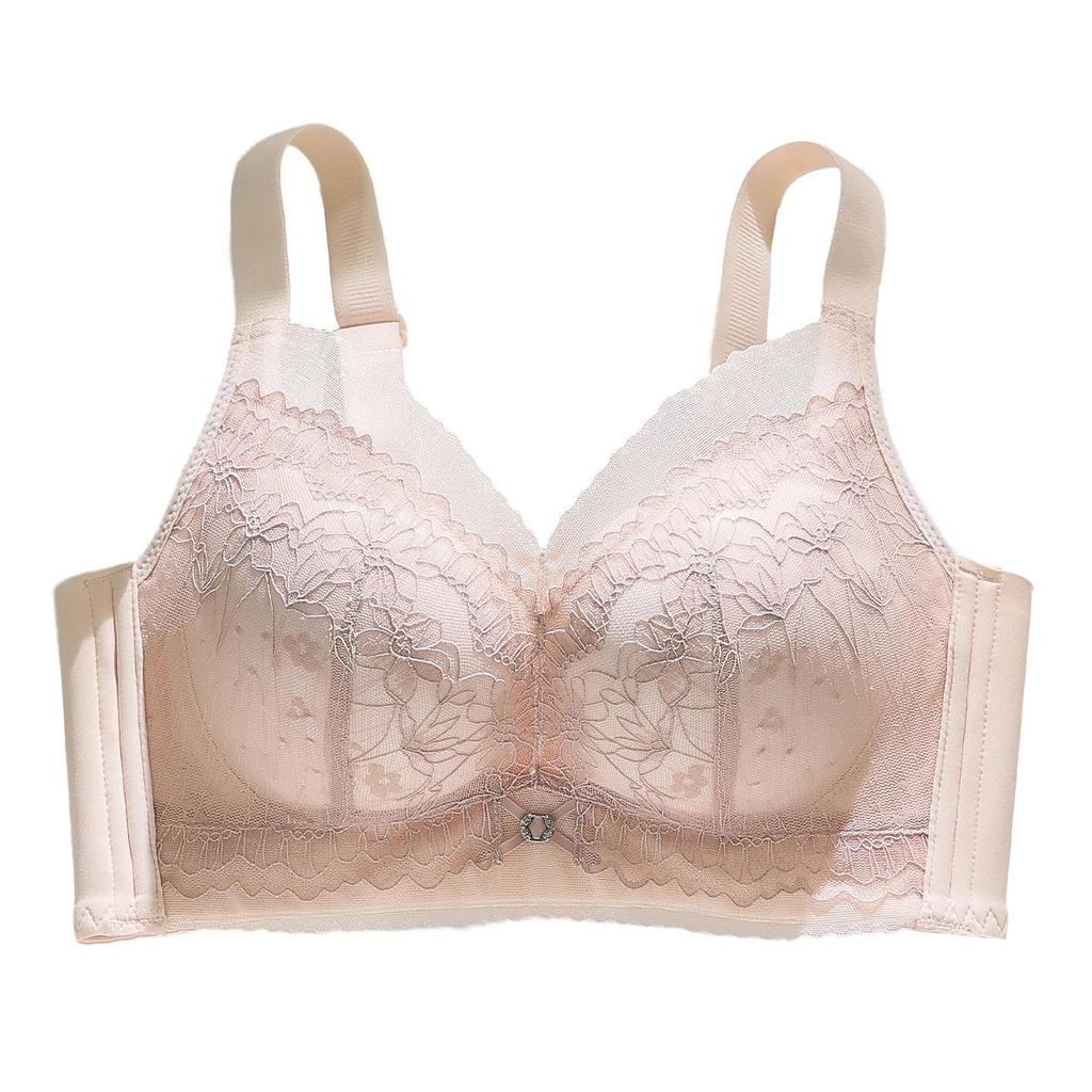 Elegant Cartoon Lace Bra for Women - Small Bust Lift, Side Support, Anti-Sagging, Wire-Free Design