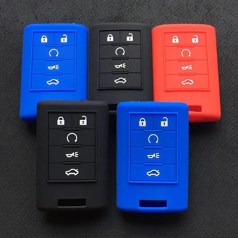 Silikon Autoschlüssel Hülle Case Schale Für Cadillac CTS XTS DTS SRX 2013-2014 ATS Escalade 5-Tasten Smart Key Zubehör