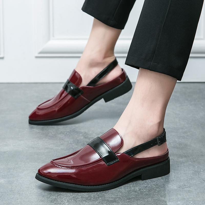 Brand Luxury Leather Shoes Business Office Leather Shoes Men's Party Dress Shoes Daily Casual Sandals Fashion Designer Flat Shoe