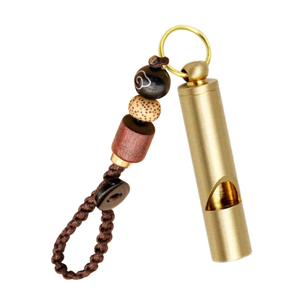 Survival Whistle Vintage Brass Coaching Whistle Auspicious Car Keychains Pendant Referee Training Whistles Outdoor Survival Tool