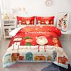 Festive Santa Claus Duvet Cover Set Christmas Comforter Cover Merry Christmas Bedding Sets Winter Snow Holiday Quilt Cover