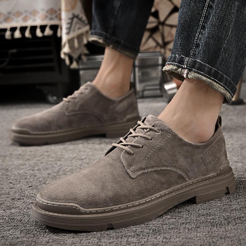 Men's Cowhide Casual Business Shoes - Low-Top Formal Leather Footwear for Spring and Autumn
