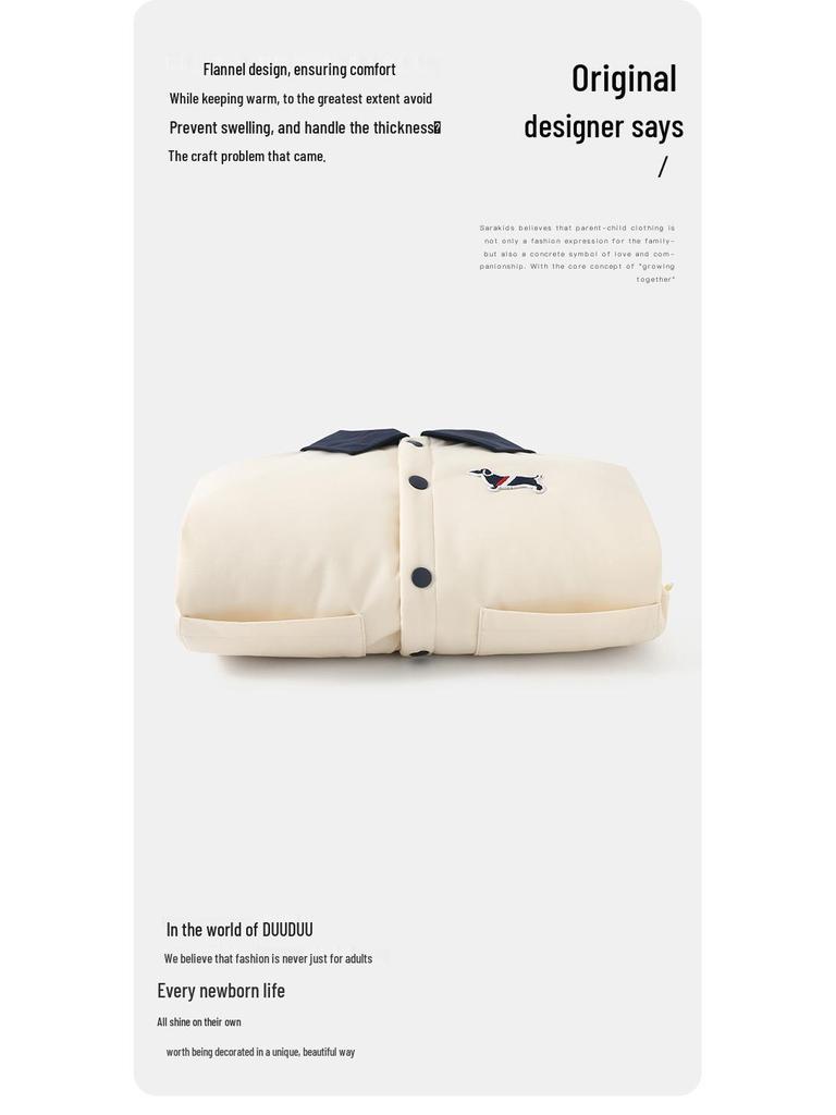 DUUDUU 2025 New Style Infant & Toddler Jacket - Fleece-Lined Korean Style Cotton Coat for Baby Boys