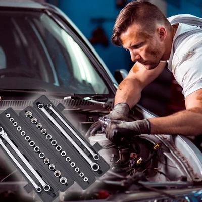 15-teiliges verstellbares Ratschenschlüssel-Set, Steckschlüsselsatz in mehreren Größen, Drehmomentschlüssel-Steckschlüsselsatz für Autoreparatur-Handwerkzeuge