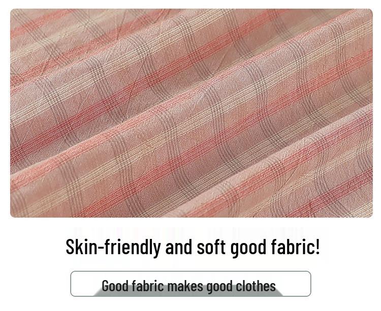 Mom's Spring Plaid Cotton Shirt - Stylish Long-Sleeved Top for Middle-Aged & Elderly Women