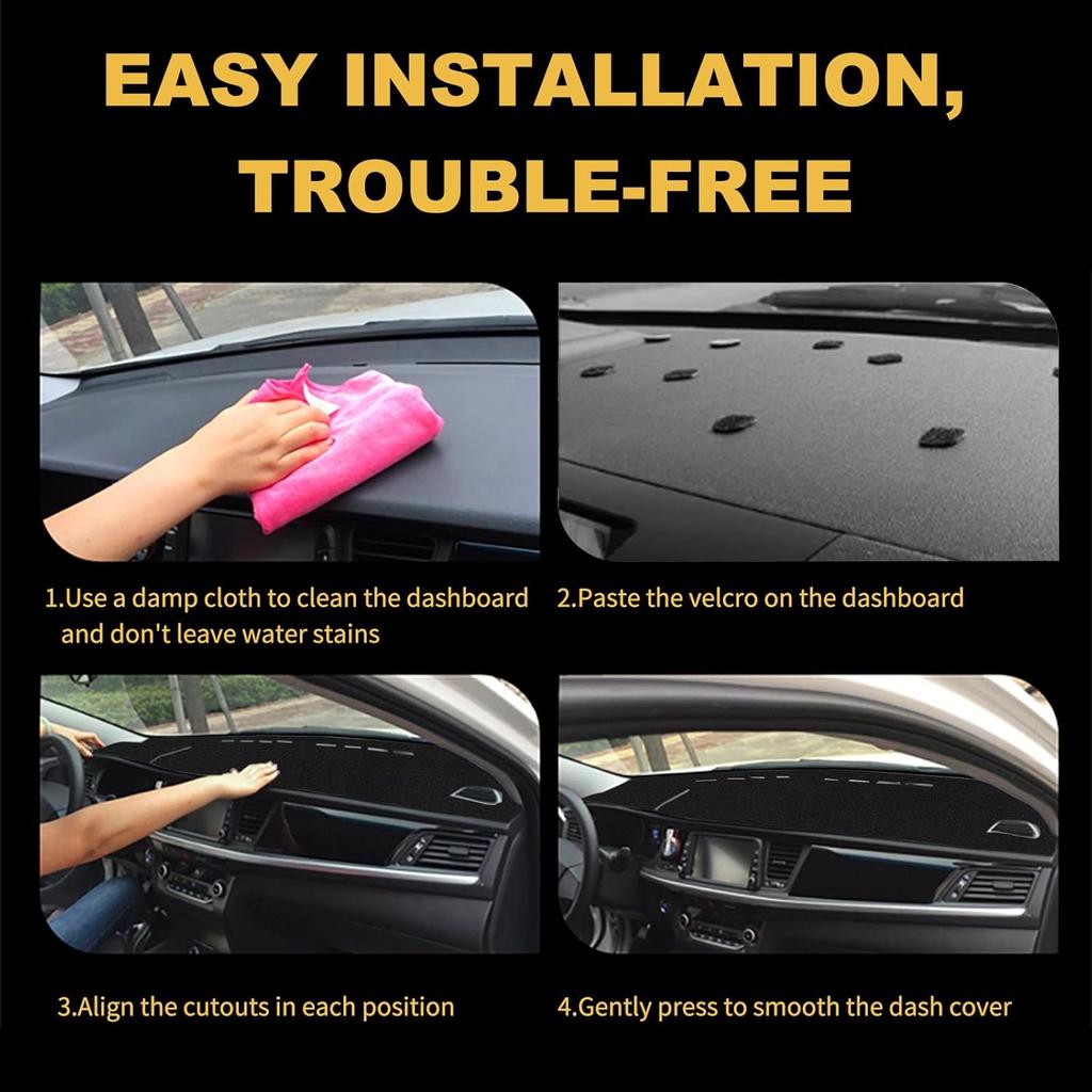 Dashboard Cover Dash Cover Mat Pad Carpet Fit For Ford Fusion 2010 2011 2012 (Black)