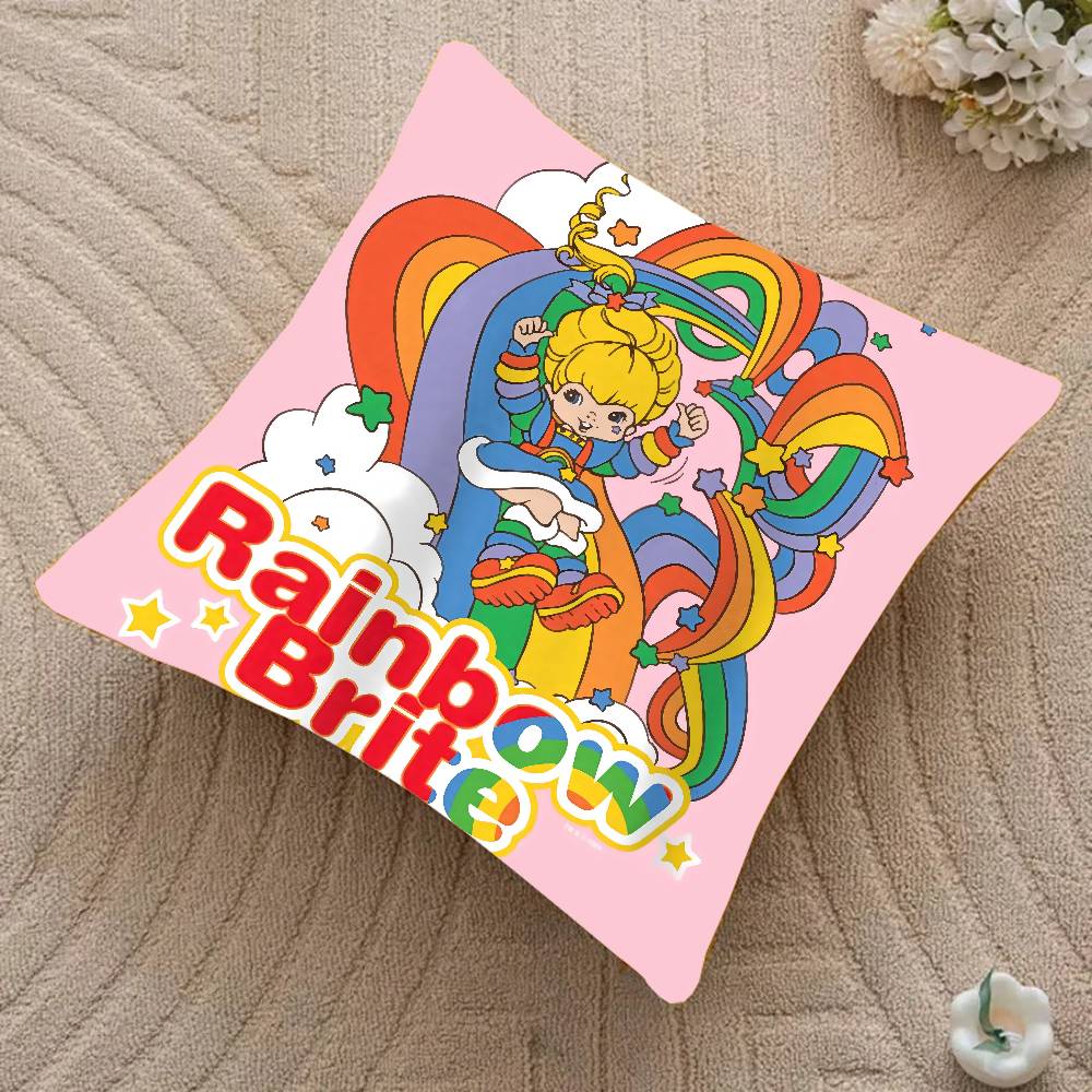 Cute R-Rainbows B-Brite Pillow Case Home Decor Throw For Sofa Bed Car Room Decor Gift Idea