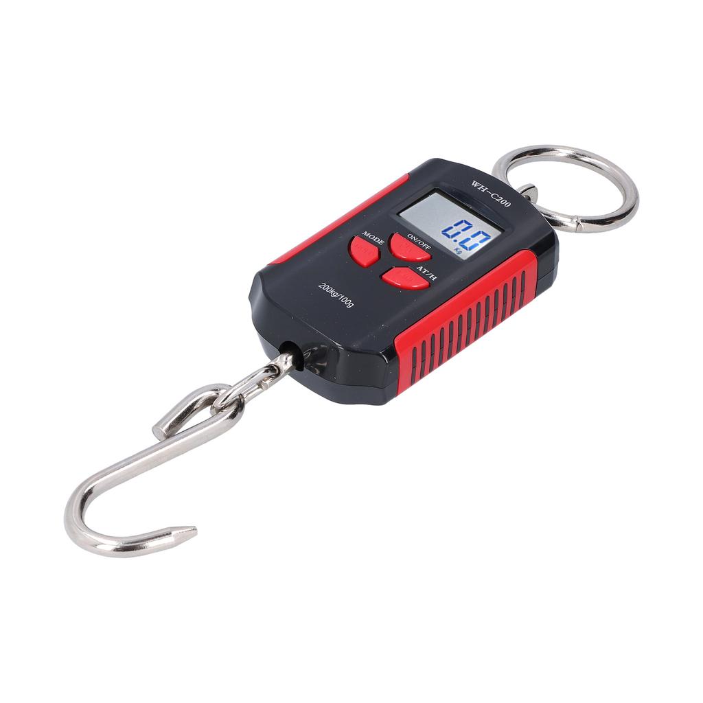 Crane Scale 200KG Heavy Duty Hanging Weighting Hook Steelyard Portable Electronic HD Backlight(Red Black )