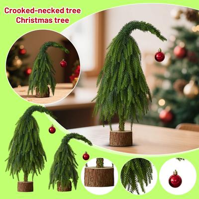 Christmas Tree PE Crooked Neck DIY Decoration Package, Encrypted Desktop Ornament, Simulated Small Tree