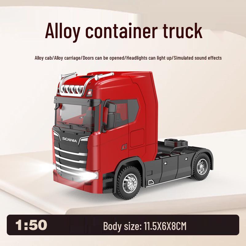 1:50 Alloy Container Transport Truck Model Toy Vehicle Gift Ornament