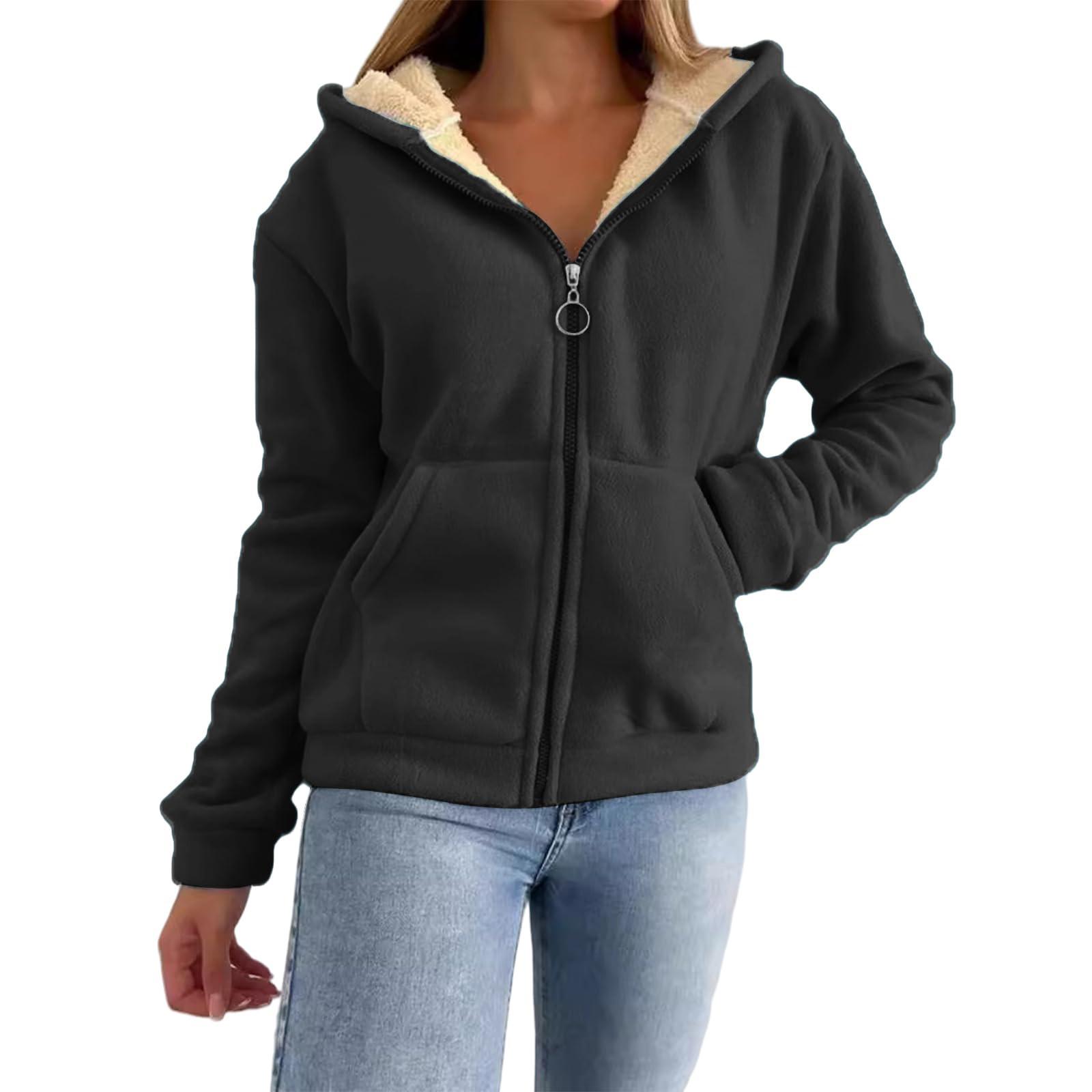 

Women s Fashion Casual Zipper Pocket Warm Hooded Cardigan Sweatshirt Jacket XXXL чёрный