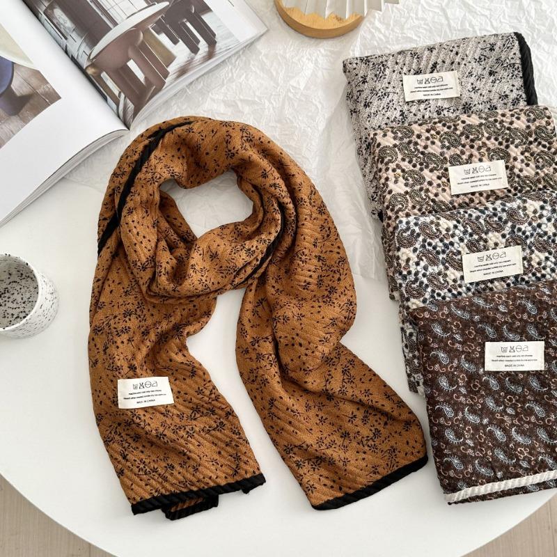 Cotton and linen scarf atmosphere new autumn and winter decorative silk scarf neck protection warm scarf scarf shawl dual-purpose