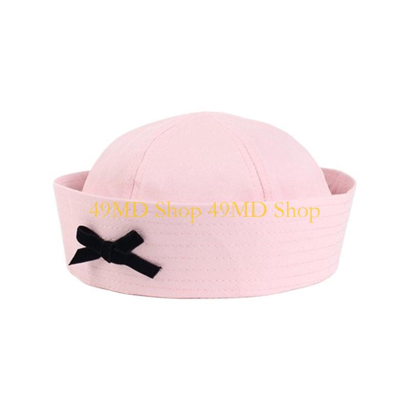 49MD Sweet Hat for Spring Women JK Bowknot Sailor Hat Uniform Hat Cosplay Dress Up Hat Musical Festival Hat