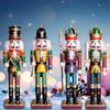 Colorful Wooden Nutcracker Soldier King Figurine Christmas Decor for Shelves