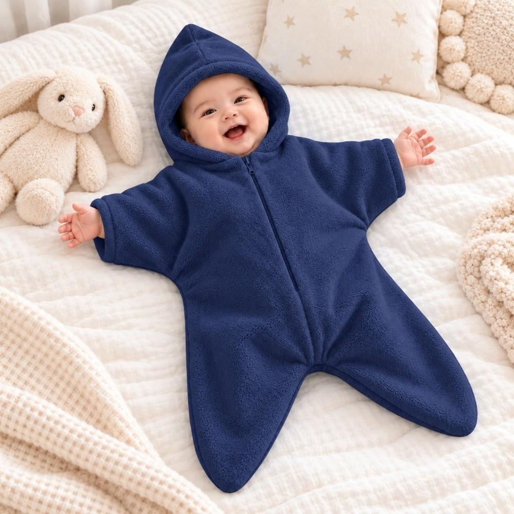 Star Shape Newborn Hooded Romper Flannel Baby Sleeping Bag Cute Infant Blanket Winter