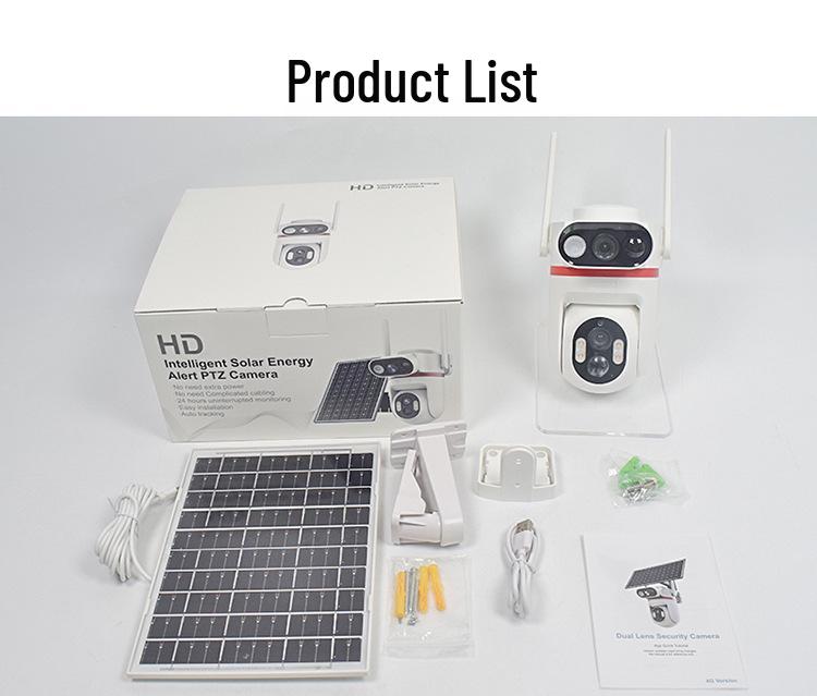 AOV Outdoor Dual-Lens Solar 4G Camera with 24h Monitoring, HD Night Vision, No Power/Network Needed
