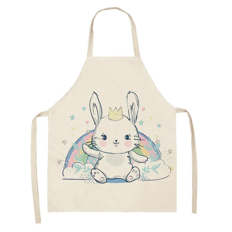 Kuchyně Vaření Zástěra na pečení Roztomilý kreslený králík Vytisknout kuchyňskou zástěru samice alpaky Tisk Domů Úklid Restaurace bryndáček