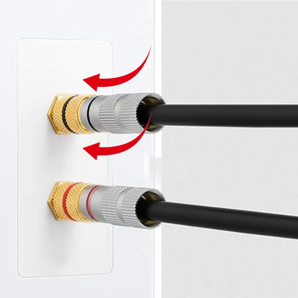 Banana Plug Speaker Cable Red Banana Jack Aluminum Metal Easy for Audio Set of 6 Connectors, + Black, Connectors, Shell, Screw-in Type, Installation,