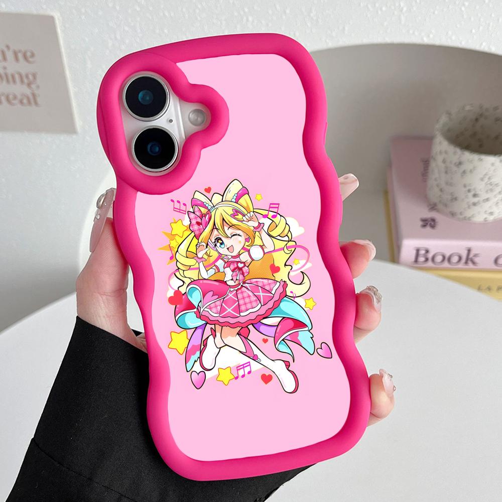 Sakura Uta Cure Idol Wavy Edge TPU Mobile Phone Case for iPhone 17 16 15 14 13 12 11 Air Pro Max Plus Colorful Cover
