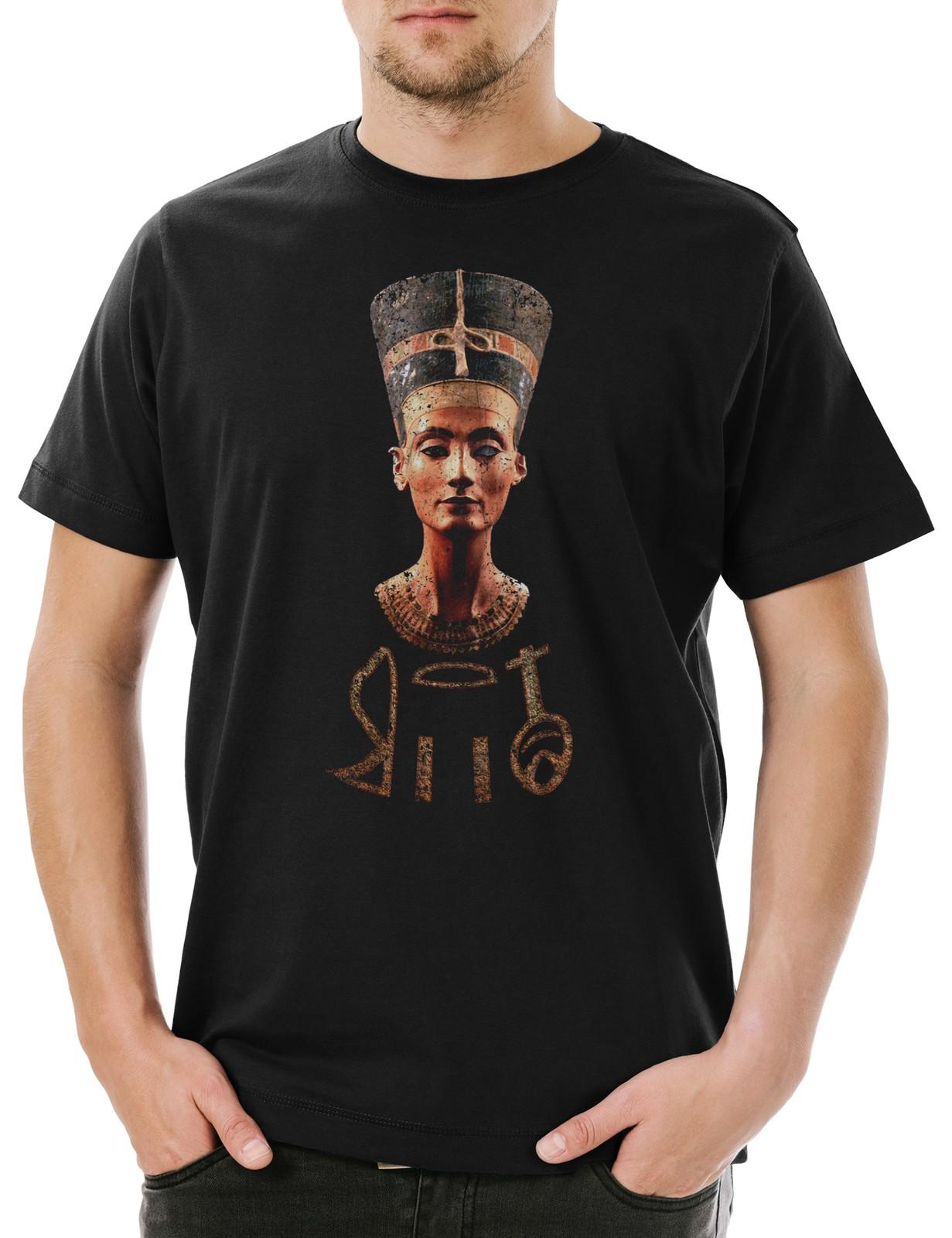 Nefertiti Vintage Mens T-Shirt Mens Womens Tees Top Egyptian Pharaoh Egypt Nefertiti Akhenaten Egypt 3XL