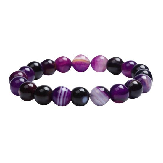 

Женский браслет из искусственного агата с бисером, круглая цепочка, ювелирный подарок другу фиолетовый