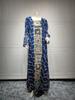 Muslim Women Embroidered Dubai Arabian Loose Dress Eid Robe