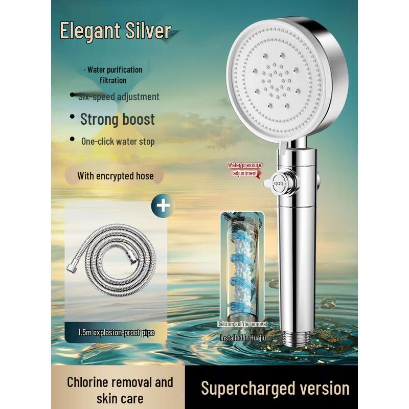 HANDUNYOU Pressurized Chlorine Removal Shower Head Set