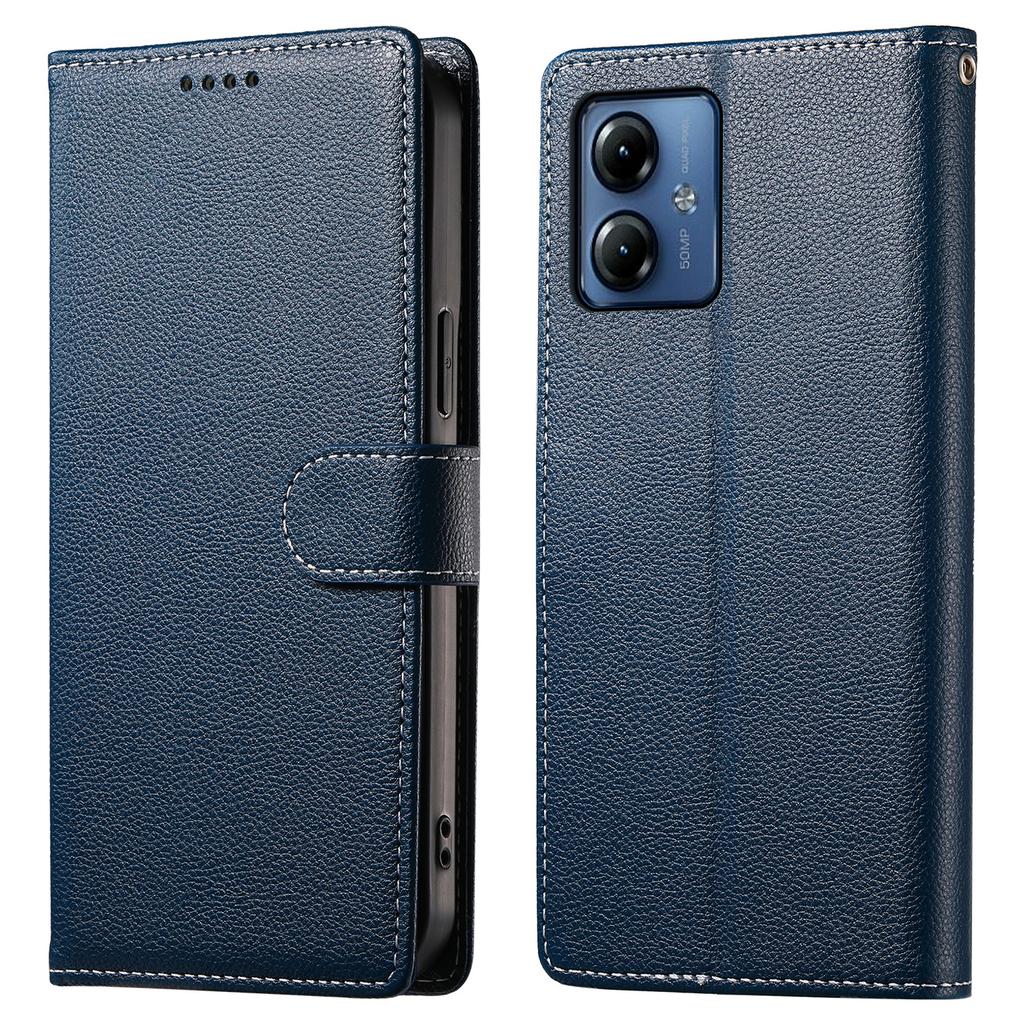 For Motorola Moto G14 4G/G54 5G Case Litchi Texture Leather Wallet Phone Cover Magnetic Snap