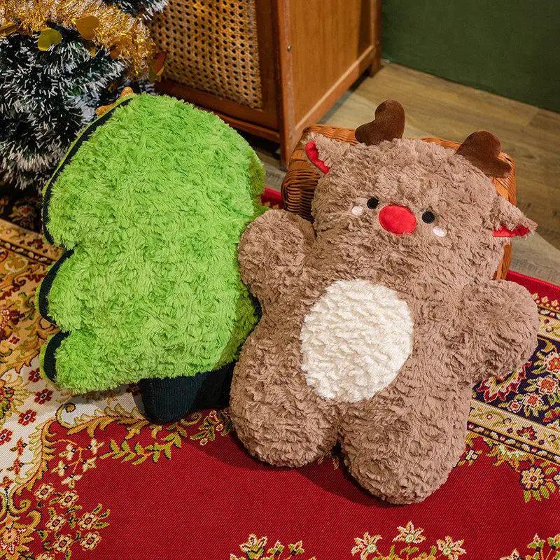 45cm Christmas Plush Doll Tree House Socks Snowman Stuffed Plush Toy Animal Doll Children Halloween Christmas Gift