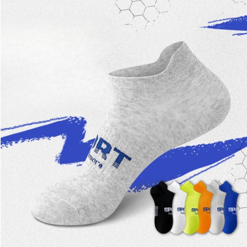 

Sports Socks, Men s Short Socks, Pure Cotton Sweat-absorbing and Odor-proof, Summer Thin Outdoor Running Low-top Boat Socks 1 pair білий
