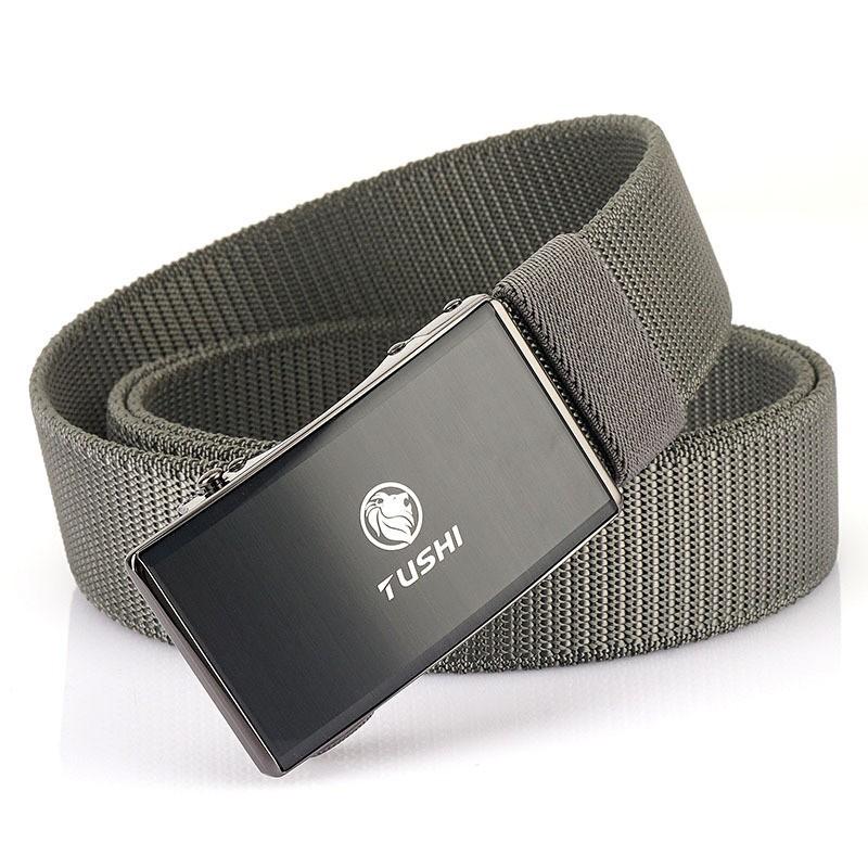 3.5CM Elastic Automatic Buckle Nylon Belt Casual All-matching Men's Canvas Pants