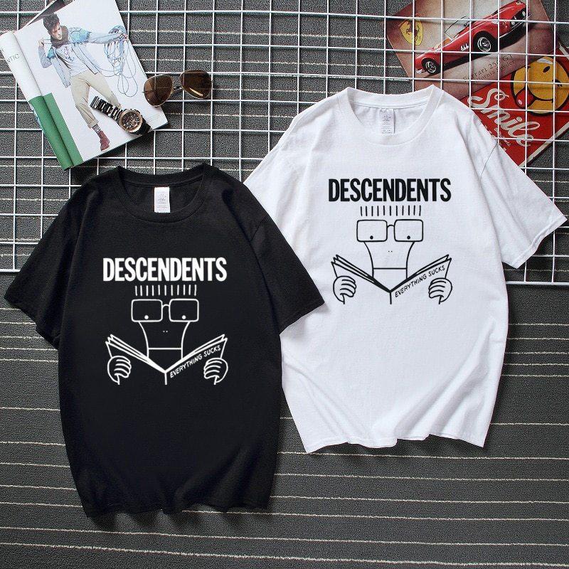 Descendents Wszystko ssie Śmieszny Top T-shirt Top Moda Streetwear Camisetas Wysokiej Jakości Bawełna Camisas Hombre T-shirty Męskie