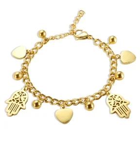 Stainless Steel Heart-shaped Ladies Elegant Bracelet For Women Crystal Bangle
