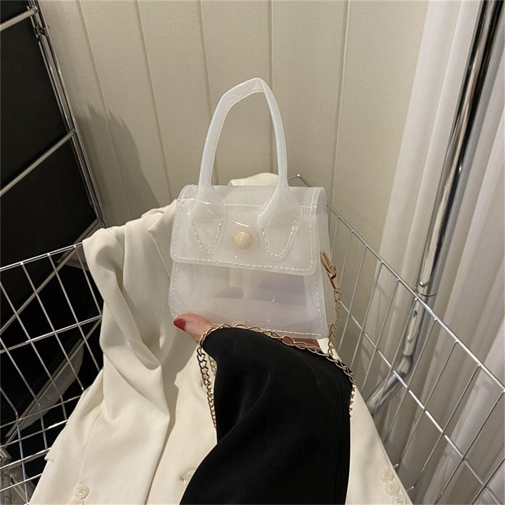 

Прозрачная сумка через плечо Желе Мини-сумка-мессенджер Повседневная сумка через плечо с цепочкой для женщин и девочек