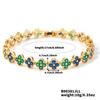 Light Luxury Colorful Zircon Flower Charm Trendy 18K Gold Plated & Rhodium Plated Women's 17cm Rainbow Tennis Bracelet