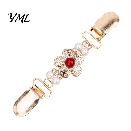 Pearl Embellished Dress Clip Vintage Sweater Clips for Women Girls, Retro Faux Pearl/Floral Cardigan Clips, Elegant Collar No Sew Waist Adjuster
