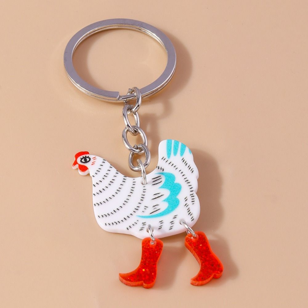 Cute Easter Chicken Hen Keychain Animal DIY Jewelry Gifts Keyring Pendants Handbag Accessories Women