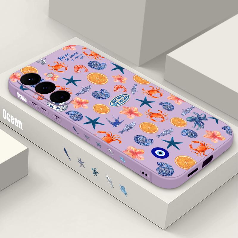 Shark Ocean Fish Print Case For Samsung Galaxy S26 S25 Ultra S24 S23 S22 Plus S21 FE A15 A16 A17 A35 A36 A54 A55 A56 5G Soft Cover