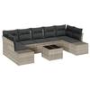 VidaXL Set de Canapé de Jardin 8 Pièces avec Coussins Gris Clair Poly Rattan 3346982