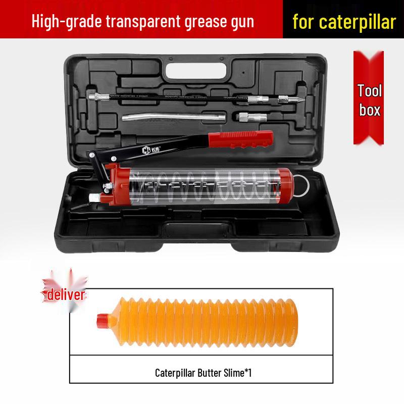 Caterpillar Dual-Use Manual High-Pressure Grease Gun with Four-Gear Locking Pliers and Flat Head