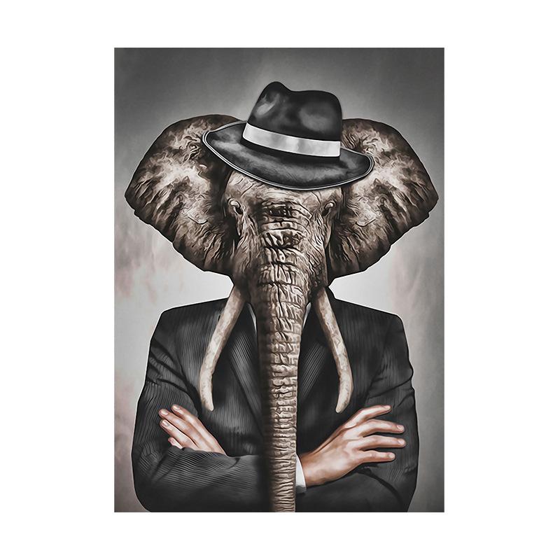 Tier kleidung kreative retro tier hund löwe ente leinwand malerei art home dekoration malerei wohnzimmer